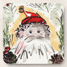 Dessous de verre de Noël Père Noël (série de six)