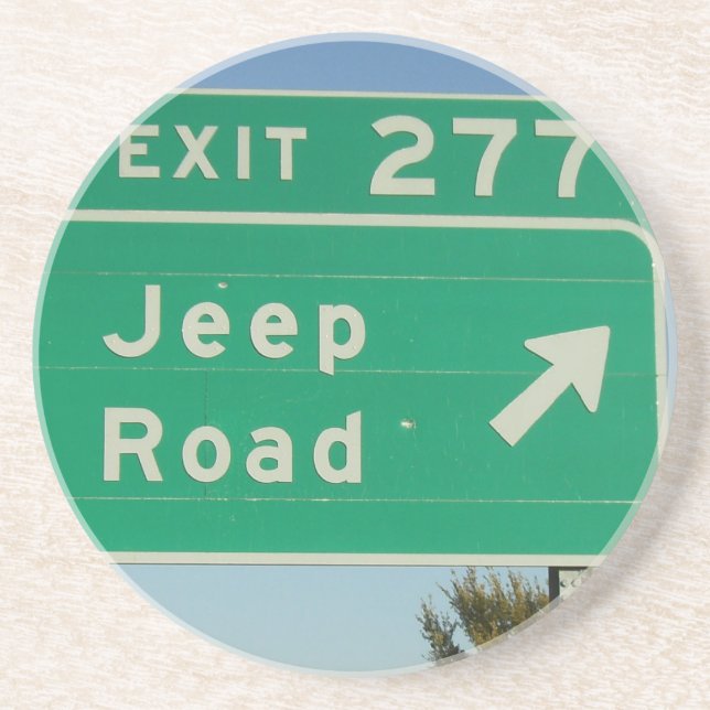 Dessous de verre de panneau routier de jeep (Devant)