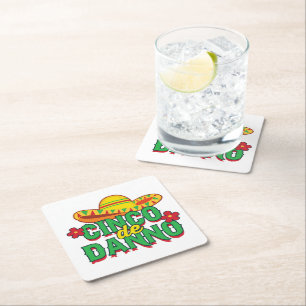 Dessous de verre de papier Carré Cinco de Danno