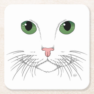 Dessous de verre de papier Carré pour chat vert