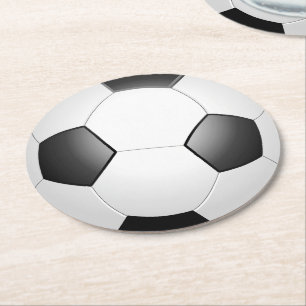 Dessous de verre de papier rond de balle de footba
