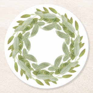 DESSOUS DE VERRE de papier rond de WREATT SAGE
