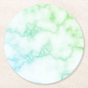 Dessous de verre de papier rond en marbre vert Fau