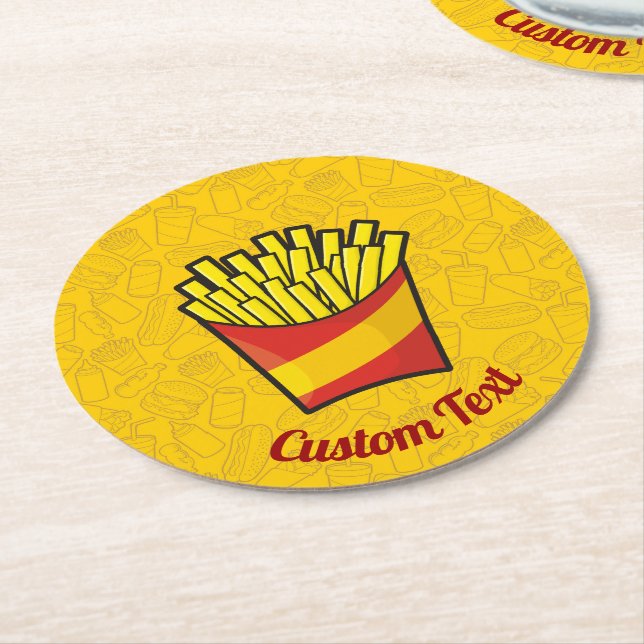 Dessous de verre de papier rond Fries (Incliné)