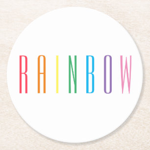 DESSOUS DE VERRE de papier rond RAINBOW