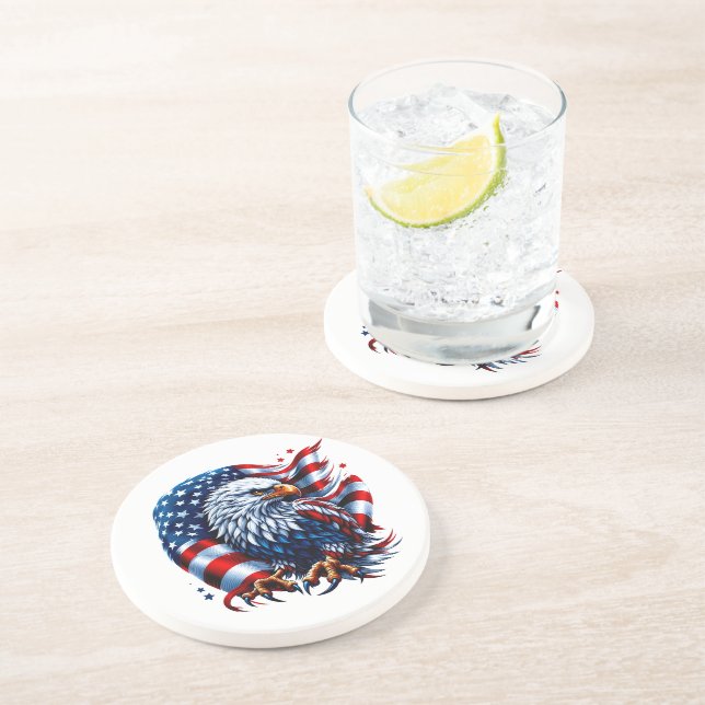 Dessous de verre de pierre patriotique (Côté)