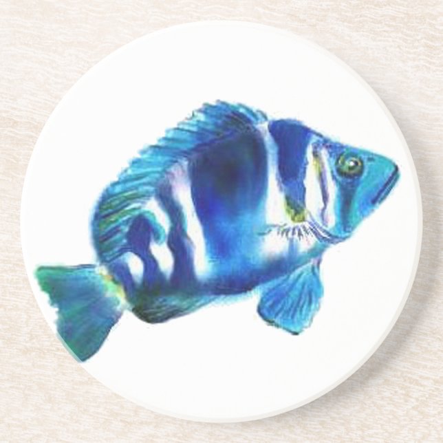 Dessous de verre de poissons d'indigo (Devant)