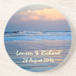 Dessous de verre de scène Couple Beach personnalis