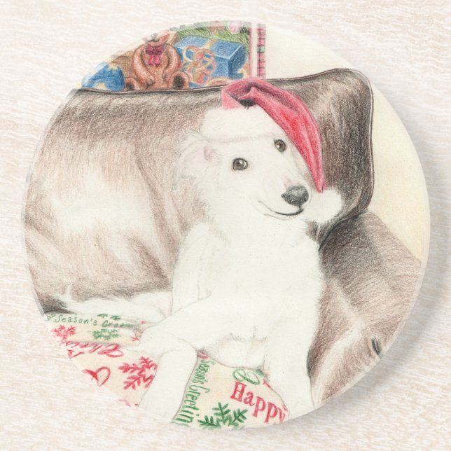 Dessous de verre de soie de chiot de Windhound de (Devant)