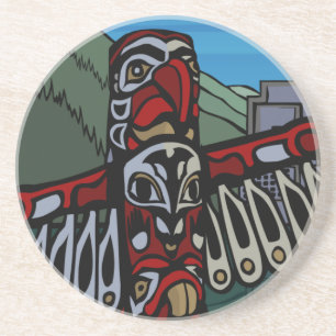 Dessous de verre de souvenirs de Vancouver Totem P