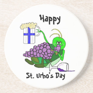 Dessous de verre de St Urho avec sauterelle ivre