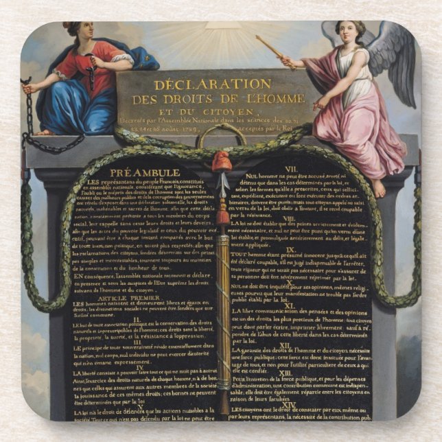 Dessous-de-verre Déclaration des droites de l'homme et du citoyen (Devant)
