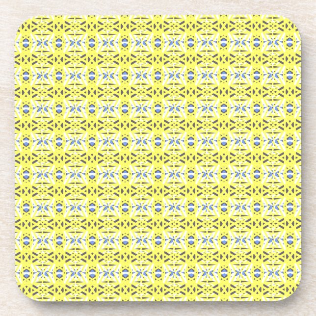 Dessous-de-verre Déco géométrique vive et gaie jaune gris (Devant)