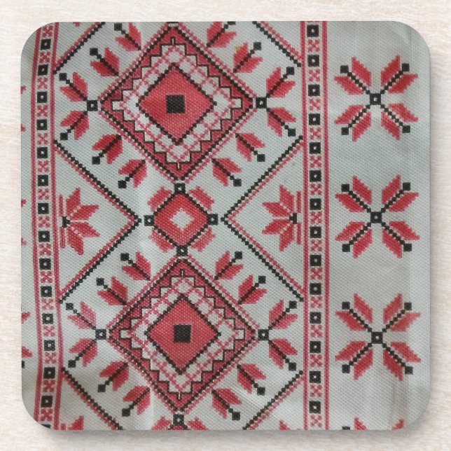 Dessous de verre décoratif rouge et noir (Devant)