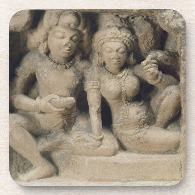 Dessous-de-verre Découpage en pierre des amants appréciant un (Devant)