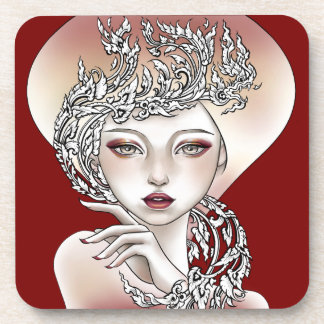 Dessous de verre Déesse du feu rouge