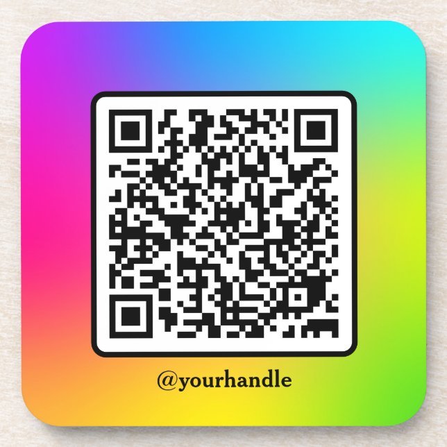 Dessous-de-verre Dégradé personnalisé du code QR du Carré des média (Devant)