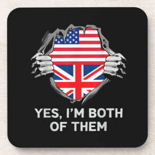 Dessous-de-verre Demi Américain Demi Britannique USA Angleterre Dra