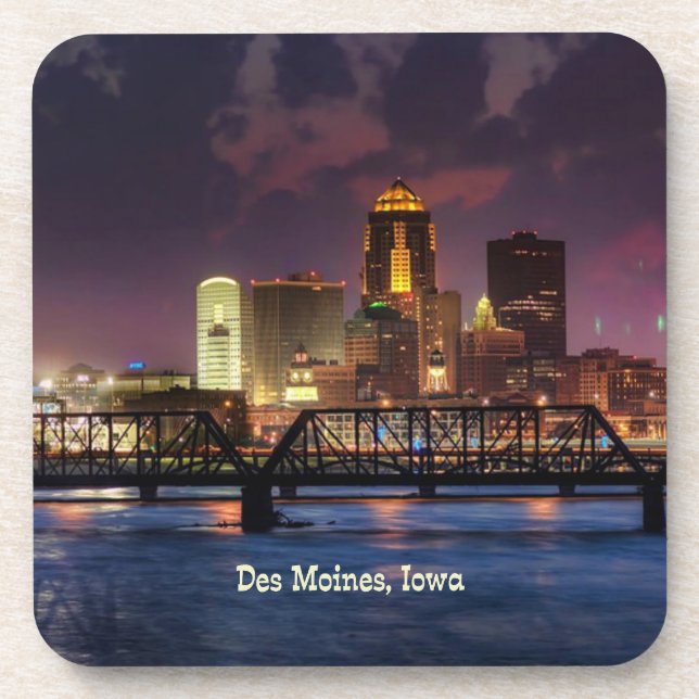 Dessous-de-verre Des Moines, Iowa, paysage urbain (Devant)