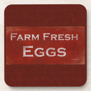 Dessous de verre des oeufs frais de ferme