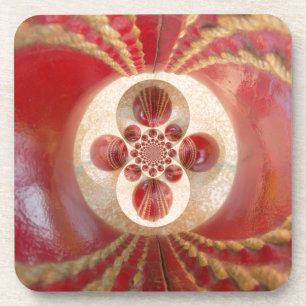 Dessous-de-verre Design de boules de cricket rouge