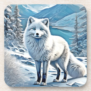 Dessous-de-verre Design de scène de Fox bleu