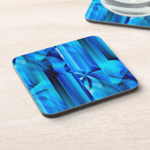 Dessous-de-verre Design graphique transparent - bleu noir I