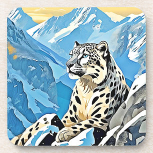 Dessous-de-verre Design léopard de neige sauvage