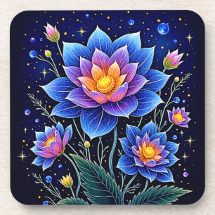 Dessous-de-verre Design merveilleux de rêves floraux cosmiques