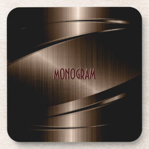 Dessous-de-verre Design métallique Brown foncé Aspect en acier inox