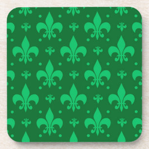 Dessous-de-verre Design Motif Fleur de lis vert