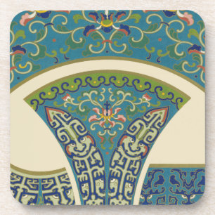 Dessous-de-verre Designs orientaux bleus avec facettes souriantes