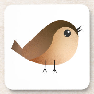 Dessous-de-verre Dessin animé d'oiseau moineau