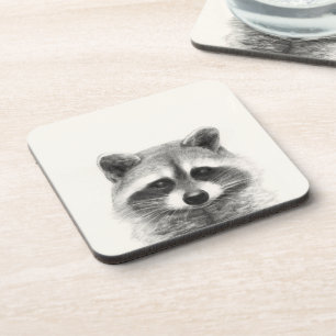 Dessous-de-verre Dessin au crayon de Raccoon