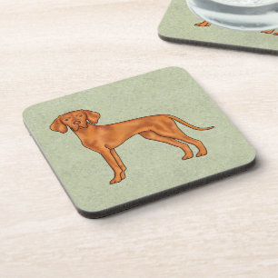 Dessous-de-verre Dessin de chien pointer mignon Vizsla hongrois Ver