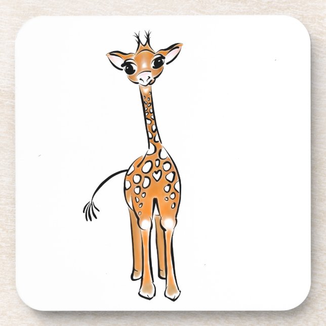 Dessous-de-verre Dessin de la girafe de la mignonne (Devant)