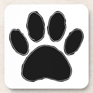 Dessous-de-verre Dessin Paw Chien En Noir