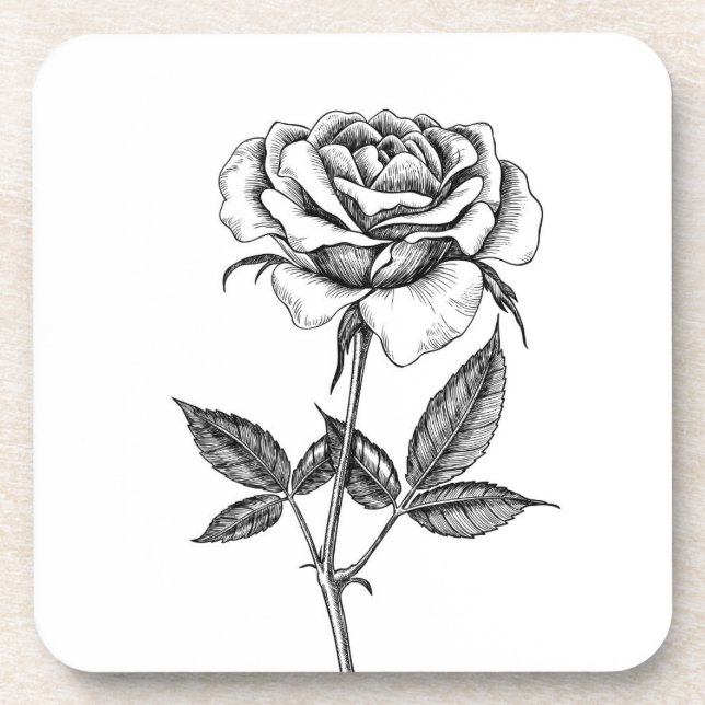 Dessous-de-verre dessin rose (Devant)