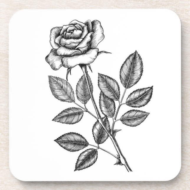 Dessous-de-verre dessin rose 2 (Devant)