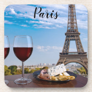 Dessous-de-verre Deux verres de vin en café à Paris