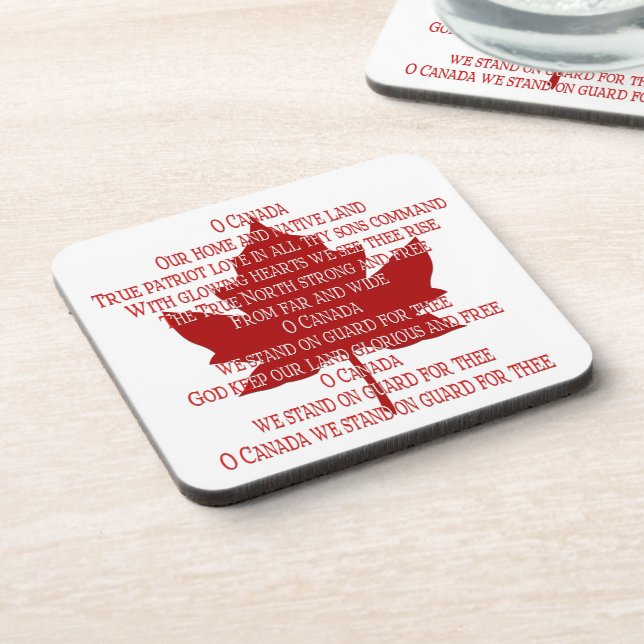 Dessous de verre d'hymne du Canada Dessous de verr (Côté gauche)