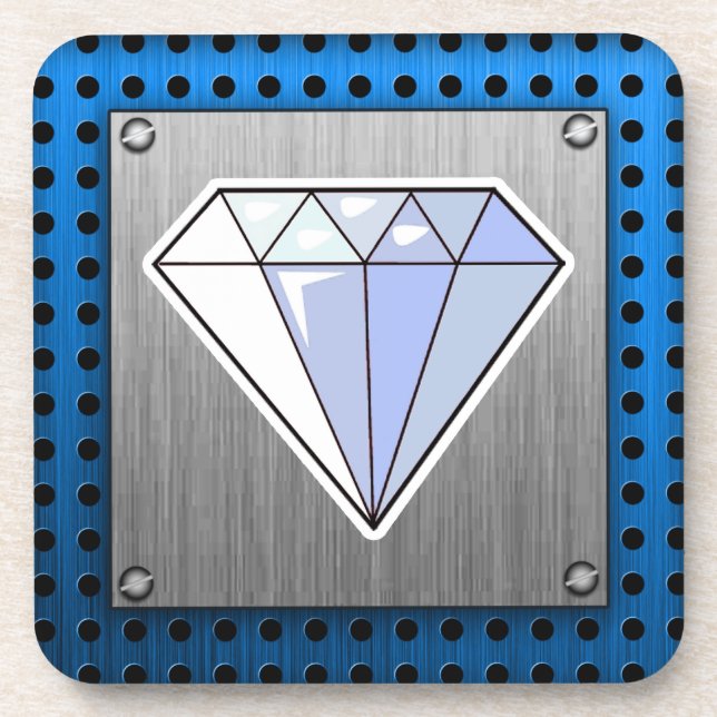 Dessous-de-verre Diamant ; Métal-regard balayé (Devant)