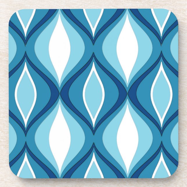 Dessous-de-verre Diamants Modernes Du Milieu Du Siècle, Blues Denim (Devant)