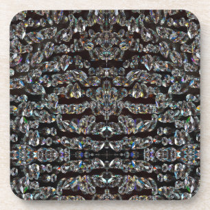 Dessous-de-verre Diamond rhinestone motif argent noir élégant
