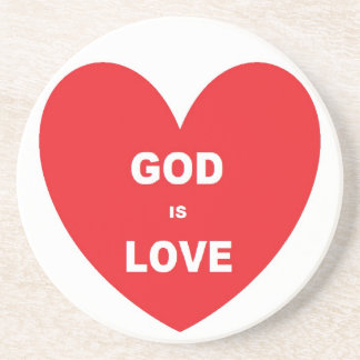 Dessous de verre Dieu est amour Coeur rouge