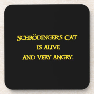 Dessous-de-verre Dilemme Quantique Drôle - Le Chat de Schrödinger e