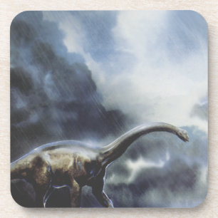 Dessous-de-verre Dinosaures vintages, Barapasaurus avec nuages de t