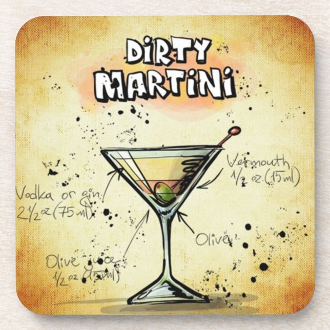Dessous-de-verre Dirty Martini Bartender Drink Recette (Devant)