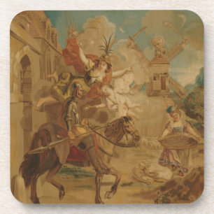 Dessous-de-verre Don Quichotte guidé par la Folie, tapisserie du XV