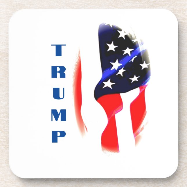 Dessous-de-verre Donald Trump American Flag Pop Art (Devant)